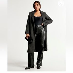 Abercrombie & Fitch Faux Leather Split Leg Pants